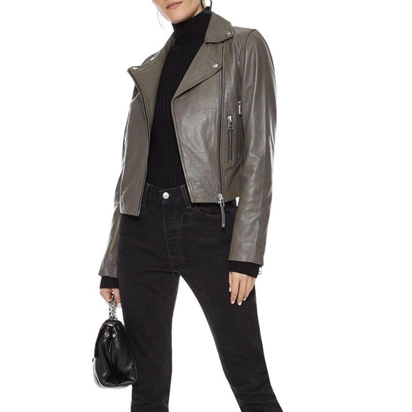 IRO - Asheville Leather Jacket - Gray - Picture 1 of 4